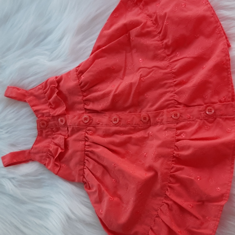 GIRLS 3-6 MO CORAL DRESS